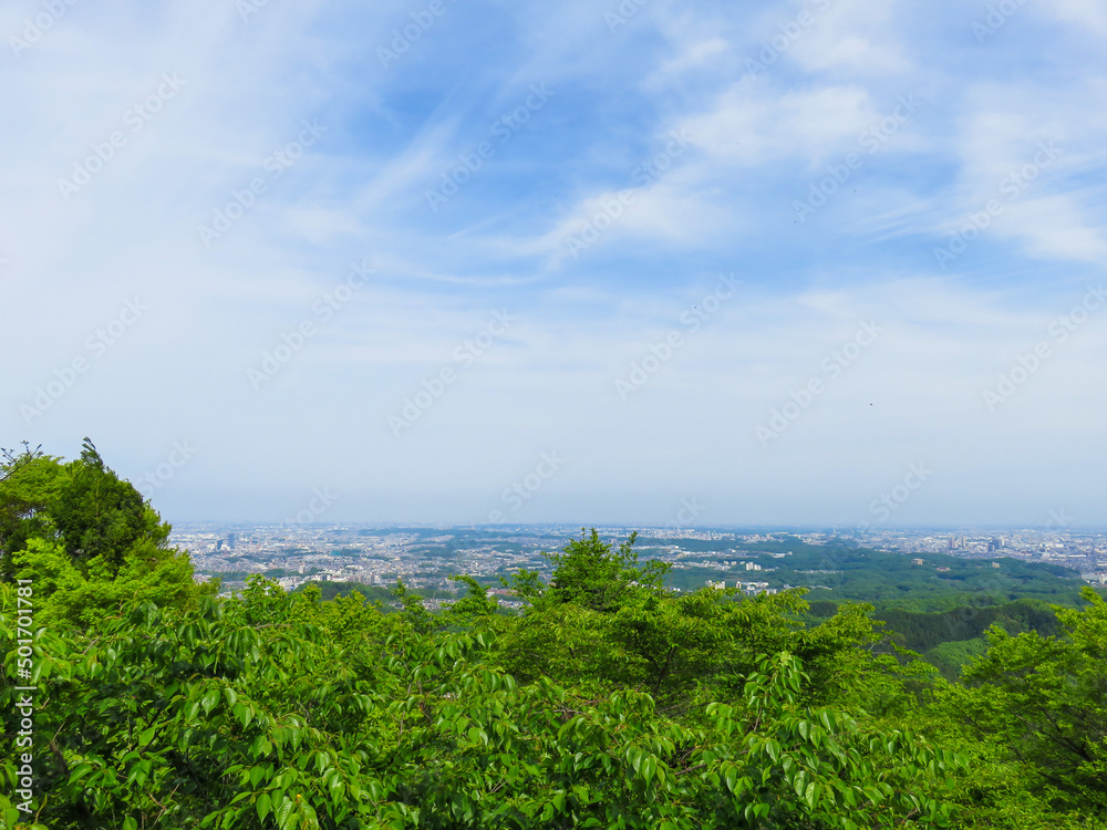 快晴の青空と山脈 リラクゼーション癒しの初夏イメージ背景素材 水彩画風 日本 Stock Photo Adobe Stock