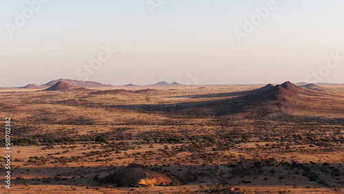 Beautiful sunrise in Spitzkoppe, Namibia photo