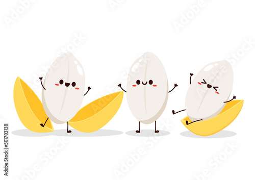 Rice character design. rice vector on white background. Paddy vector.