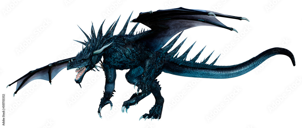 Fototapeta premium 3D Rendering Fairy Tale Dragon on White