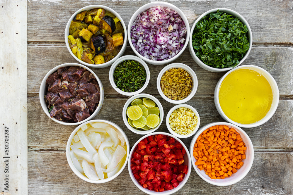 Chopped Colorful Vegetables food prep 