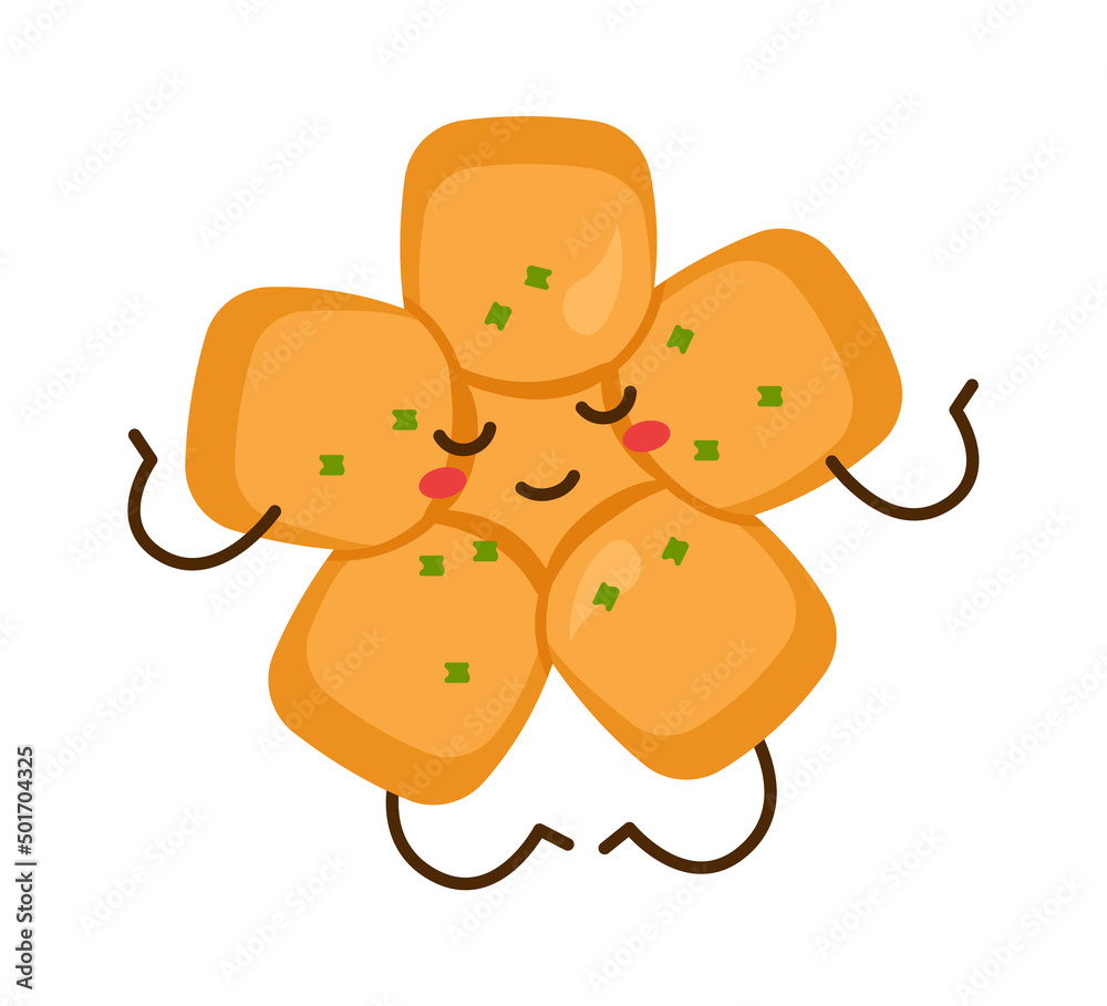 Fototapeta premium Happy cartoon bread character. Bakery Icon. Vector illustration