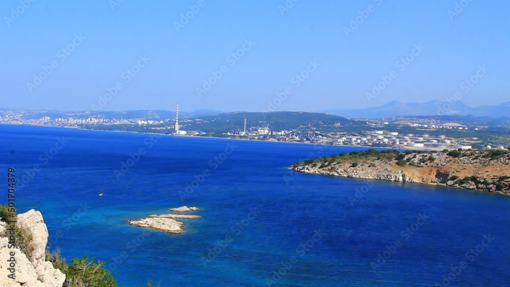 Refinery, industry at city of Omisalj, Croatia, Europe. Refinery, industry at city of Omisalj, Croatia, Europe.