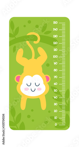 Childish Meter with Monkey Cartoon Animal. Vector illustration