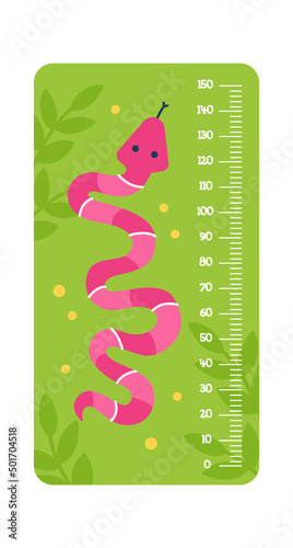 Childish Meter with Snake Cartoon Animal. Vector illustration
