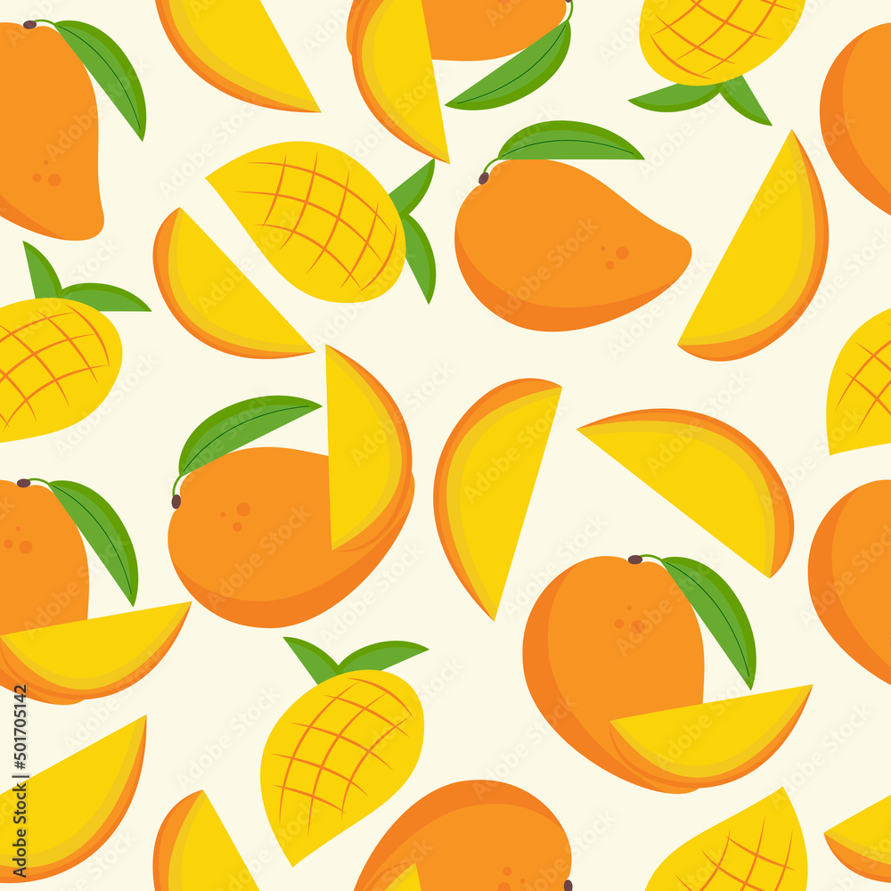 Obraz premium seamless mango patterns. Fruit
