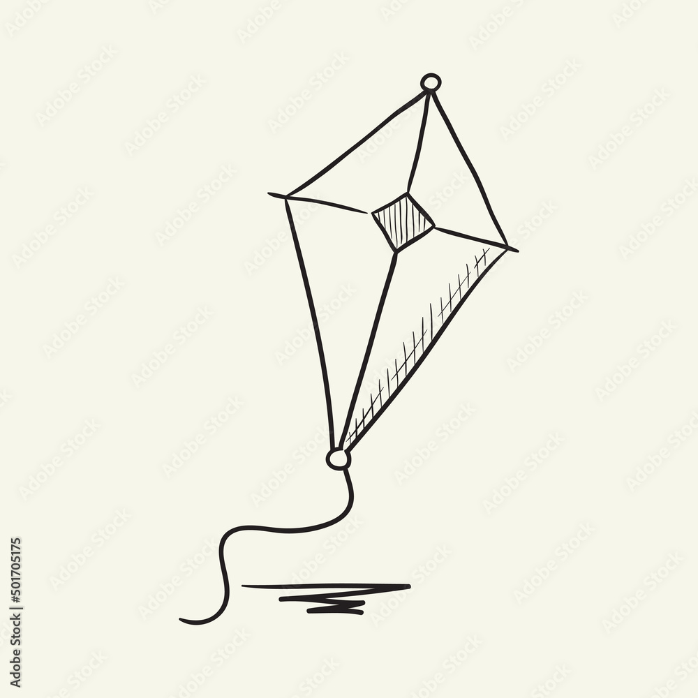 Kite. Vector hand drawn illustration. Kite. Vector hand drawn illustration.