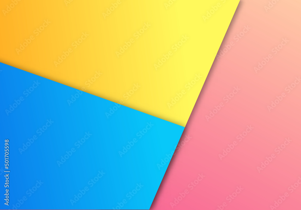 Logo Unique and creative 1Blue and Yellow and Pink Pastel Paper Color for Background Vector
