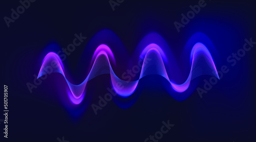 Vector abstract image. Musical moving wave.