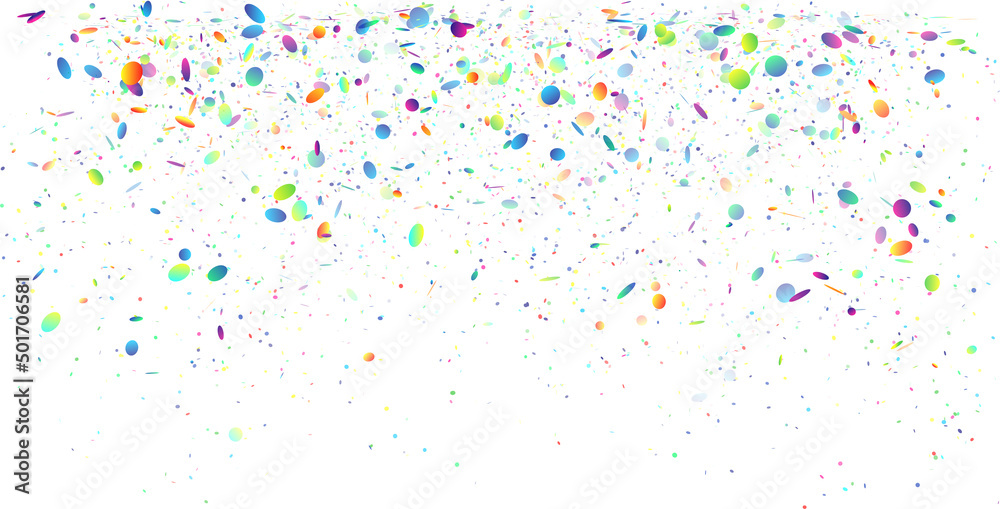 Falling Colorful Confetti On White Background