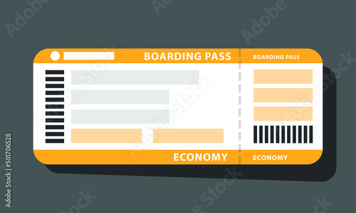 boarding pass or airline ticket, vector illustration 