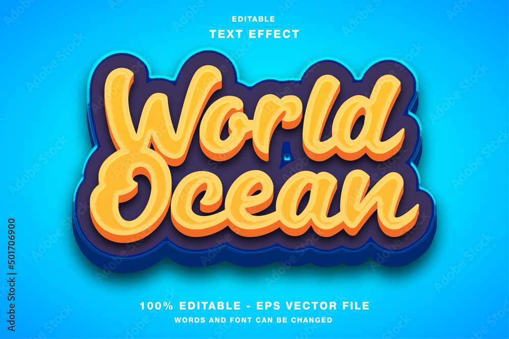 World Ocean Cartoon Text Effect World Ocean Cartoon Text Effect