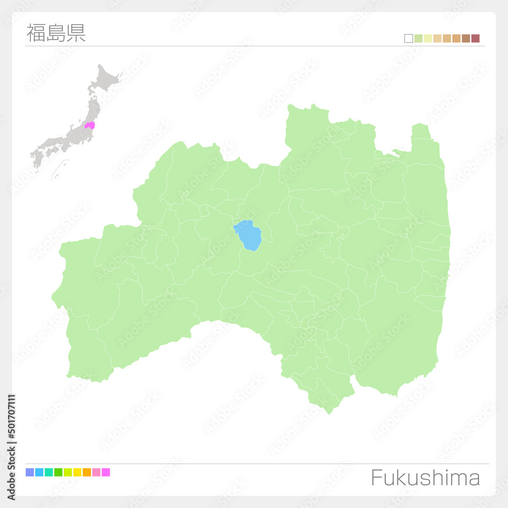 福島県の地図・Fukushima Map