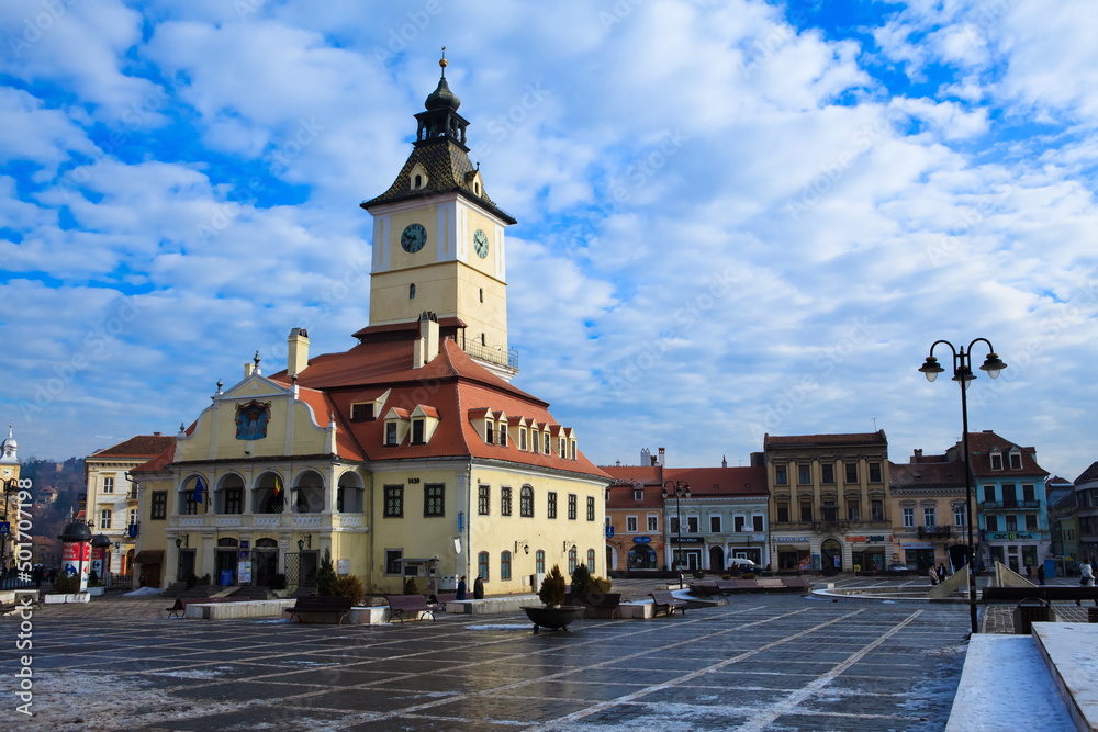 Council Square in Brasov, Romania - wintertime
