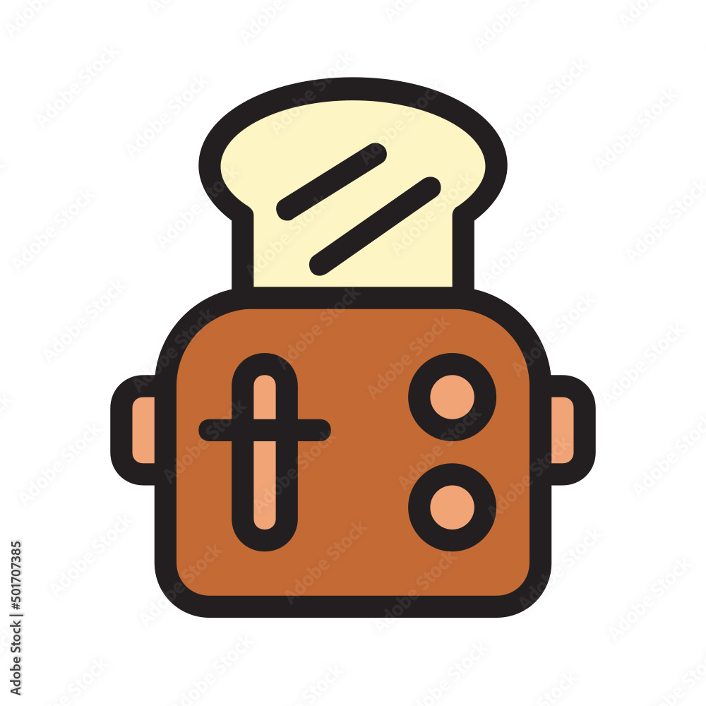 Obraz premium Toaster , Bakery filled outline icon.