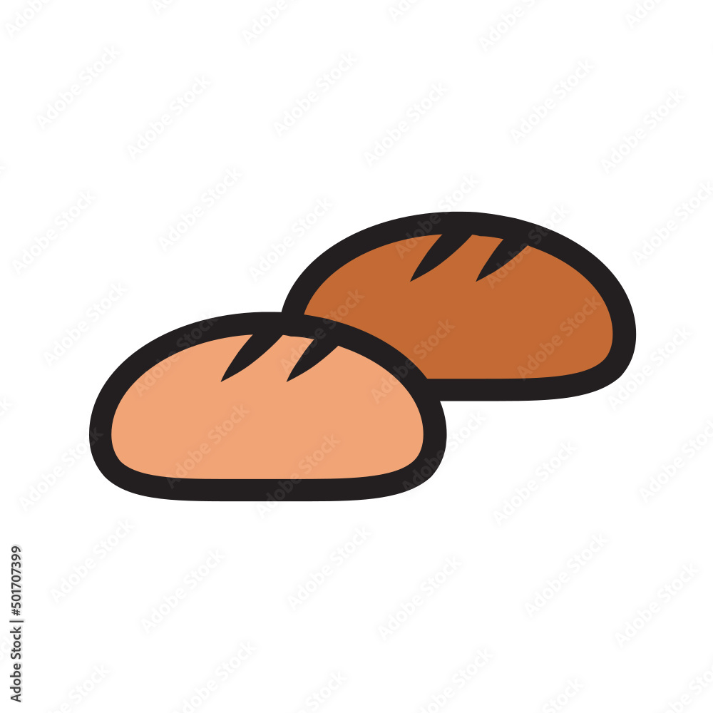 Obraz premium Bun , Bakery filled outline icon.