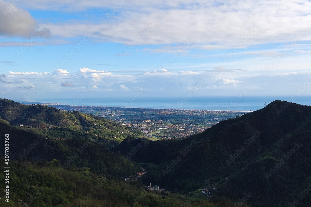 landscape in versilia from the hills