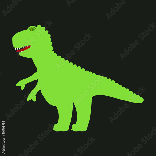 Tyrannosaur vector isolated icon. T-Rex dinosaur illustration.