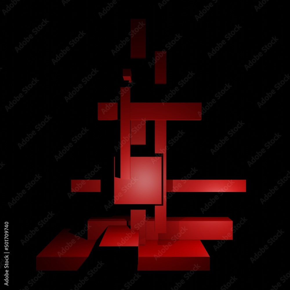 Obraz premium Composition geometric shapes abstract background 3d render