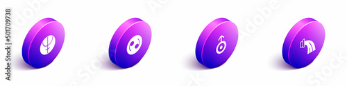 Set Isometric Neptune planet, Cancer zodiac, Symbol Uranus and Aquarius icon. Vector
