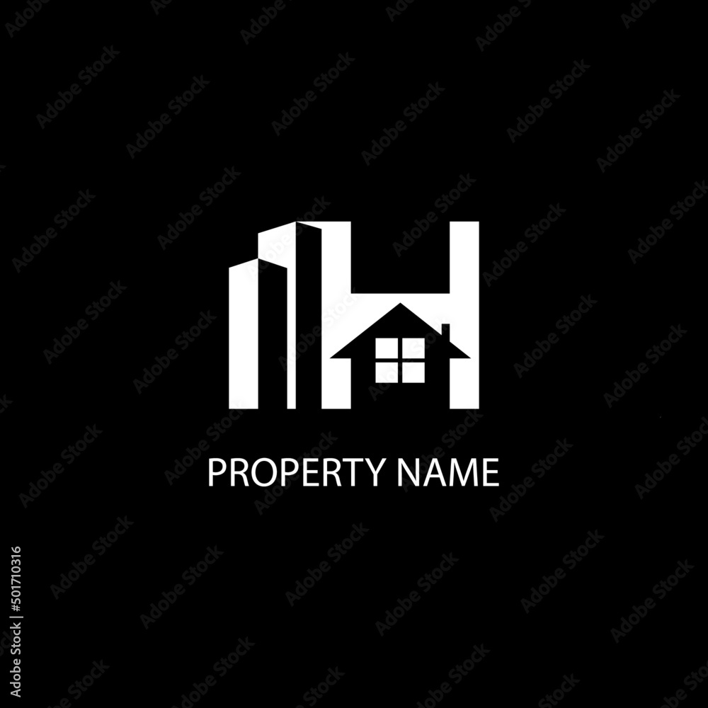 Creative modern H logo design for real estate, property, construction, building , home.