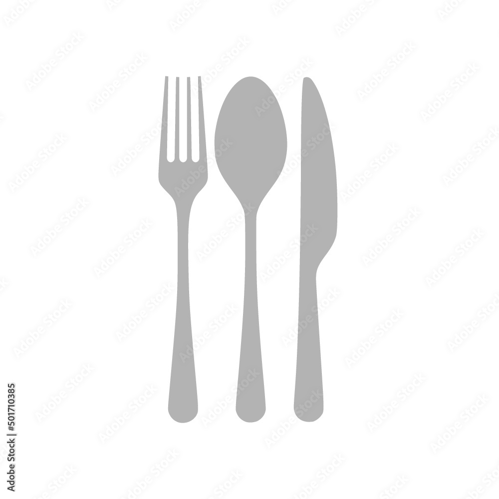Fork, spoon and knife icon concept Fork, spoon and knife icon concept