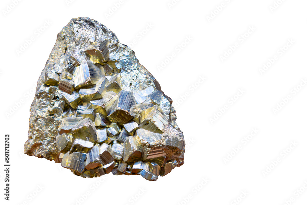 Cubic crystals of Pyrite is often called gold of fools, due to its resemblance. Iron Pyrite is the commonest form of sulphide and has a lot of industrial uses