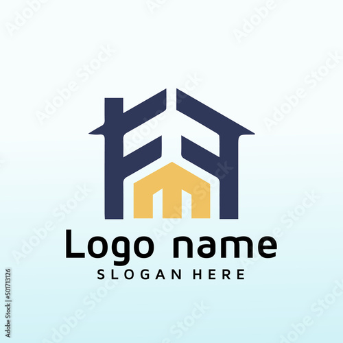 real estate vector logo with letter FM