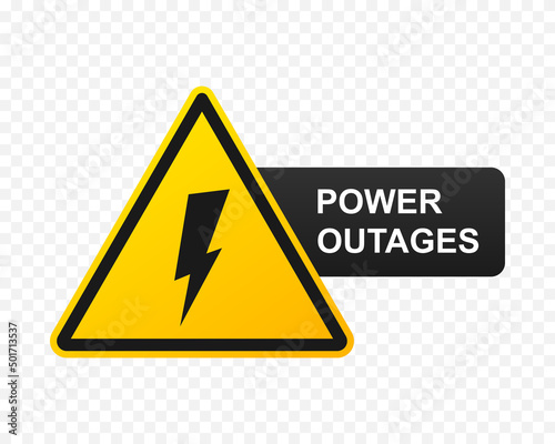 Power Outages banner symbol isolated on transparent background. Power Outages icon. Vector EPS 10