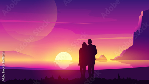 couple at sunset