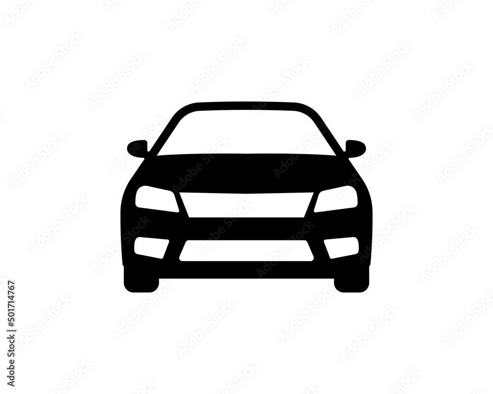 Car black icon. Automobile symbol in simple style isolated on white background. Vector illustration EPS 10