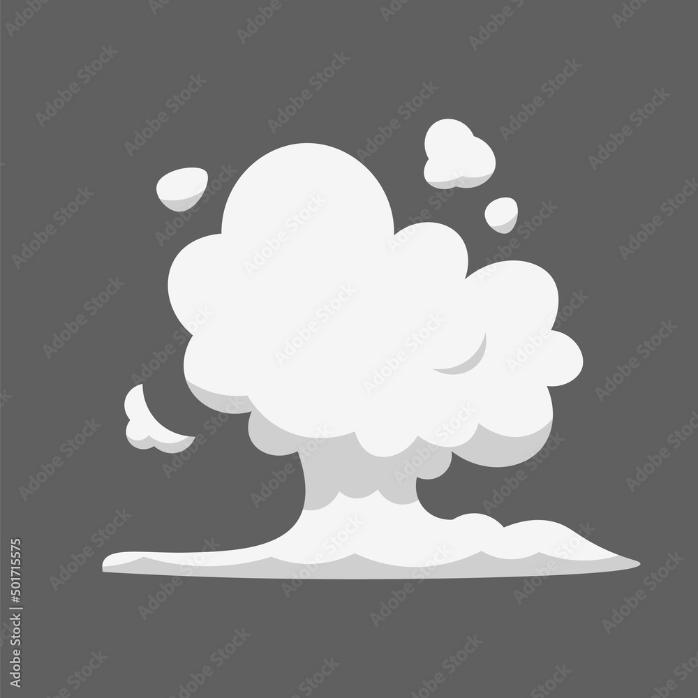 Cartoon smoke cloud. Comic stem effect. Vector fog silhouette set Stock  Vector | Adobe Stock