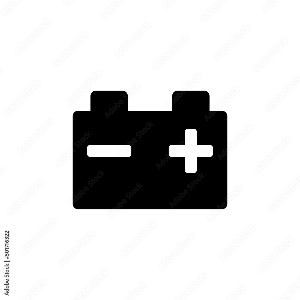 Black Car battery vector icon isolated. Accumulator battery energy power and electricity accumulator symbol. Vector illustration EPS 10 Black Car battery vector icon isolated. Accumulator battery energy power and electricity accumulator symbol. Vector illustration EPS 10