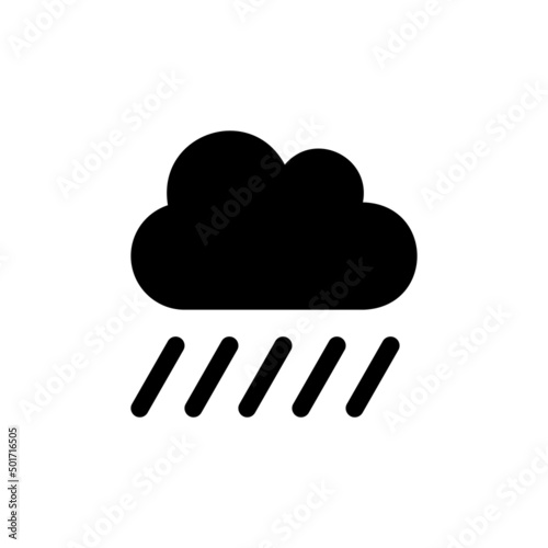 Rain vector icon. Cloud with rain symbol isolated. Vector illustration EPS 10