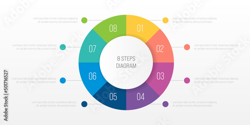 Fototapete 8 steps process modern infographic diagram