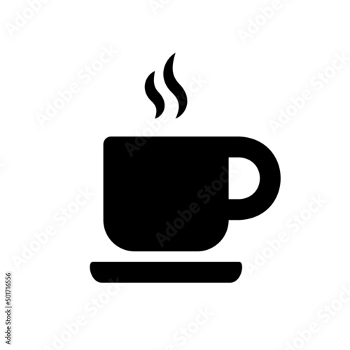 Cup of hot coffee or tea vector icon. Cup of hot drink with steam isolated. Vector illustration EPS 10