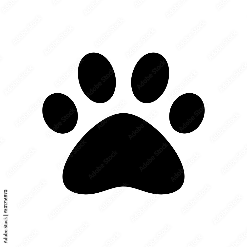 Paw vector icon. Dog or cat paw print flat symbol for animal apps and websites. Vector illustration EPS 10 Paw vector icon. Dog or cat paw print flat symbol for animal apps and websites. Vector illustration EPS 10