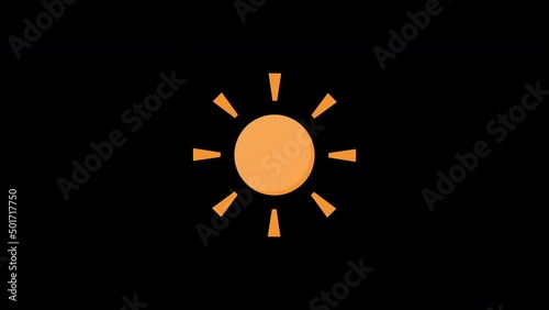 シンプルでかわいい太陽のアニメーション 黒背景