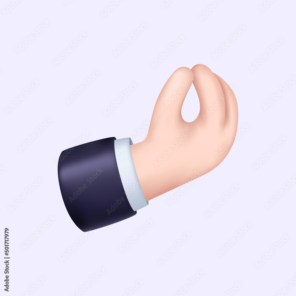Italian Hand Gesture. Famous Emoticon, 3D Design. Vector illustration Italian Hand Gesture. Famous Emoticon, 3D Design. Vector illustration