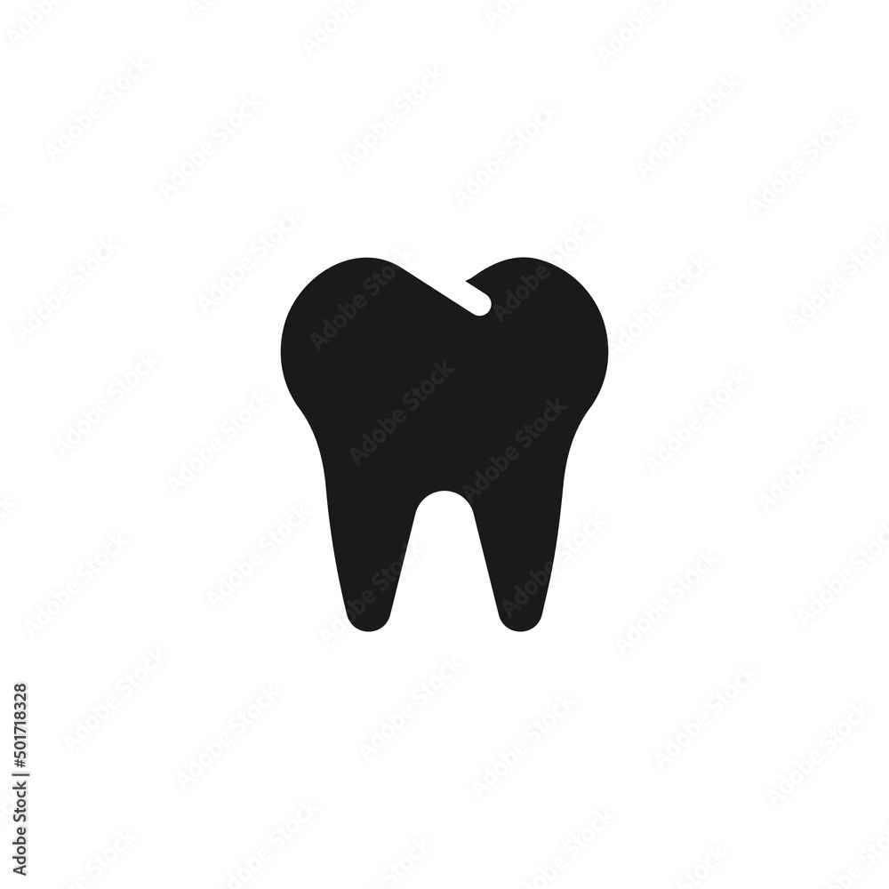 Tooth vector icon. Tooth black flat symbol isolated. Vector EPS 10