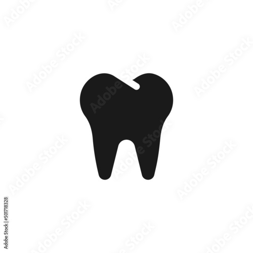 Tooth vector icon. Tooth black flat symbol isolated. Vector EPS 10