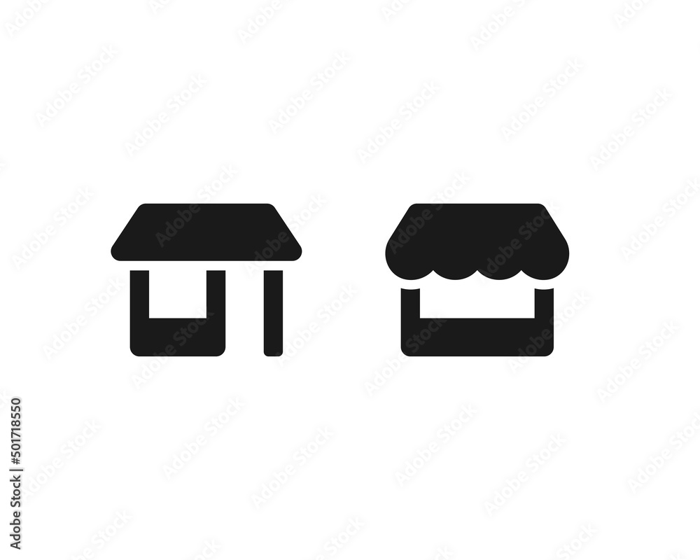 Shop building vector icon. Shop market black flat symbol isolated. Vector EPS 10 Shop building vector icon. Shop market black flat symbol isolated. Vector EPS 10