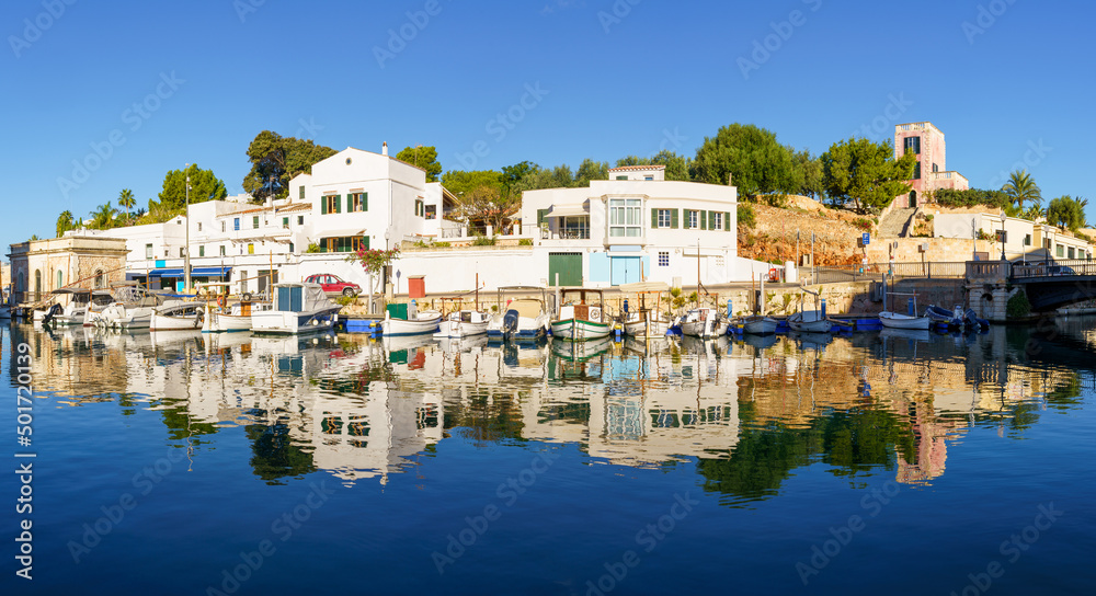 Fototapeta premium Landscape with Ciutadella de Menorca old town, Minorca island, Spain