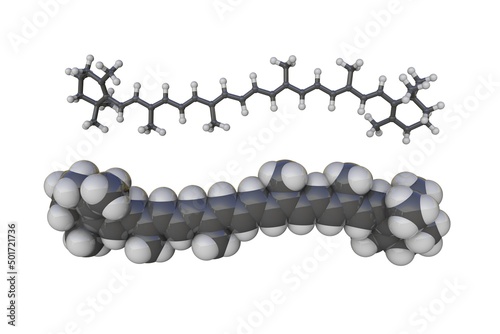 Obraz na plátně Molecular models of beta-carotene