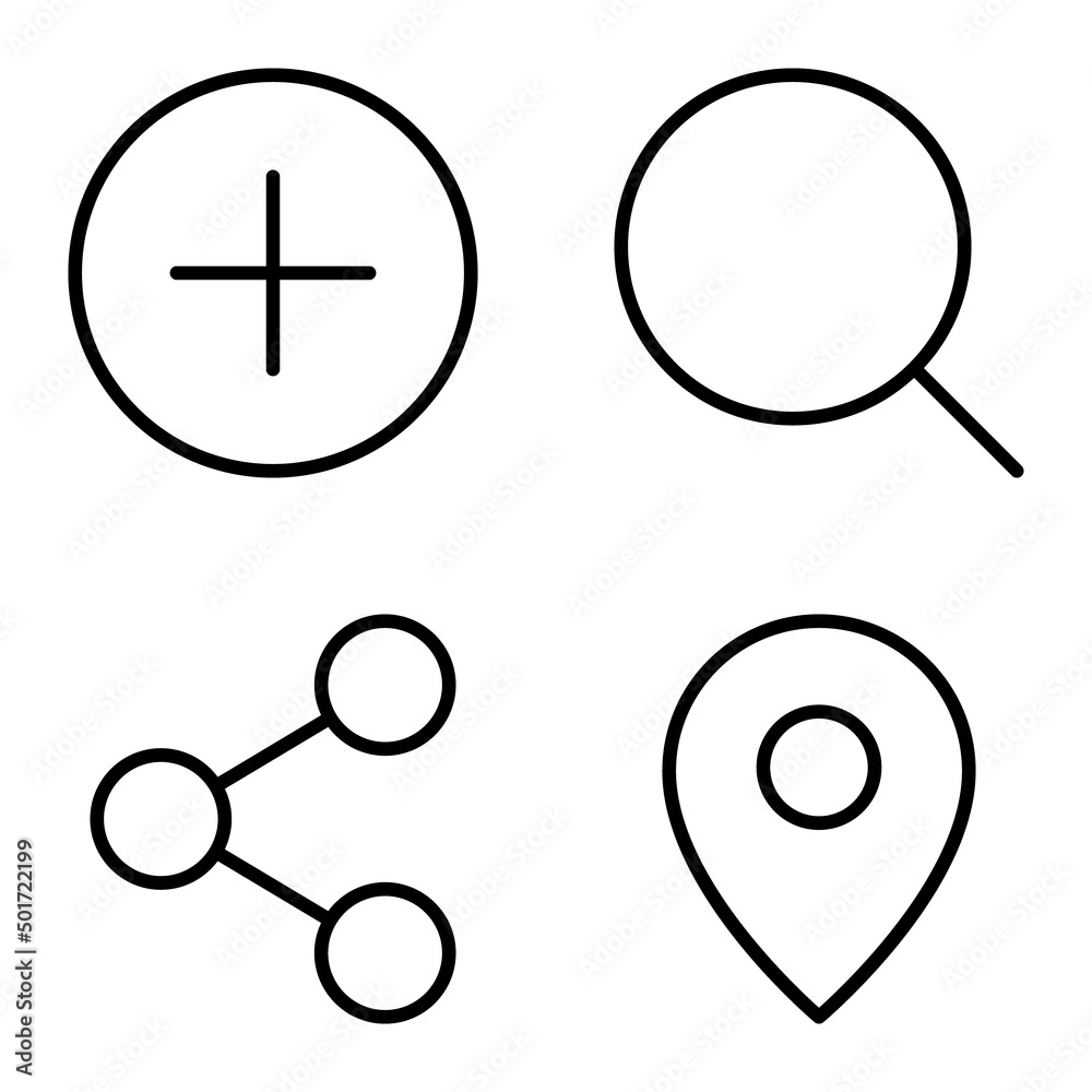 Must Have Flat Icon Set Isolated On White Background Must Have Flat Icon Set Isolated On White Background