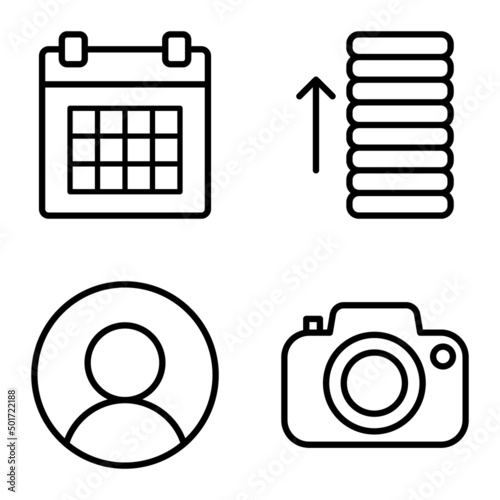 Must Have Flat Icon Set Isolated On White Background