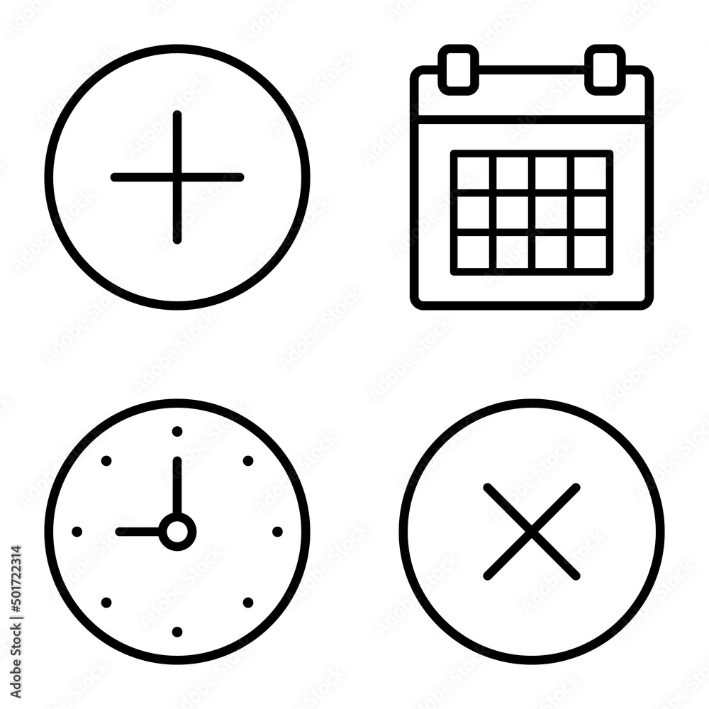 Must Have Flat Icon Set Isolated On White Background Must Have Flat Icon Set Isolated On White Background