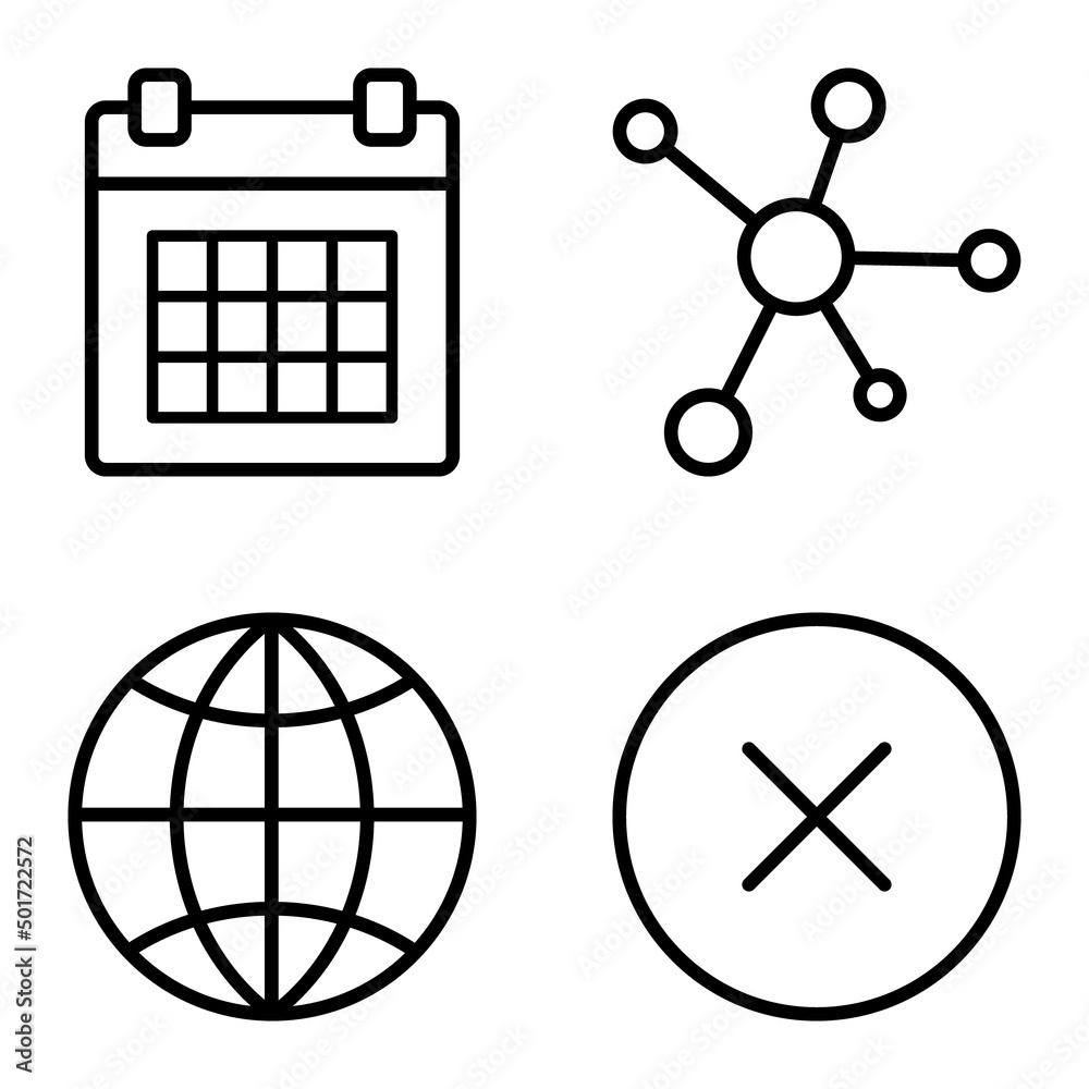 Must Have Flat Icon Set Isolated On White Background Must Have Flat Icon Set Isolated On White Background