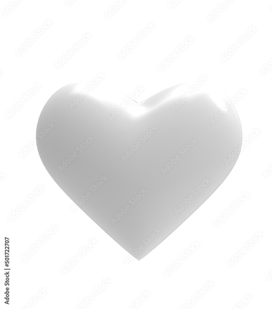 Heart icon isolated on white background. 3D illustration.