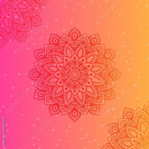 Gradient mandala background design with Dreamy gradient wallpaper mandala pattern photo